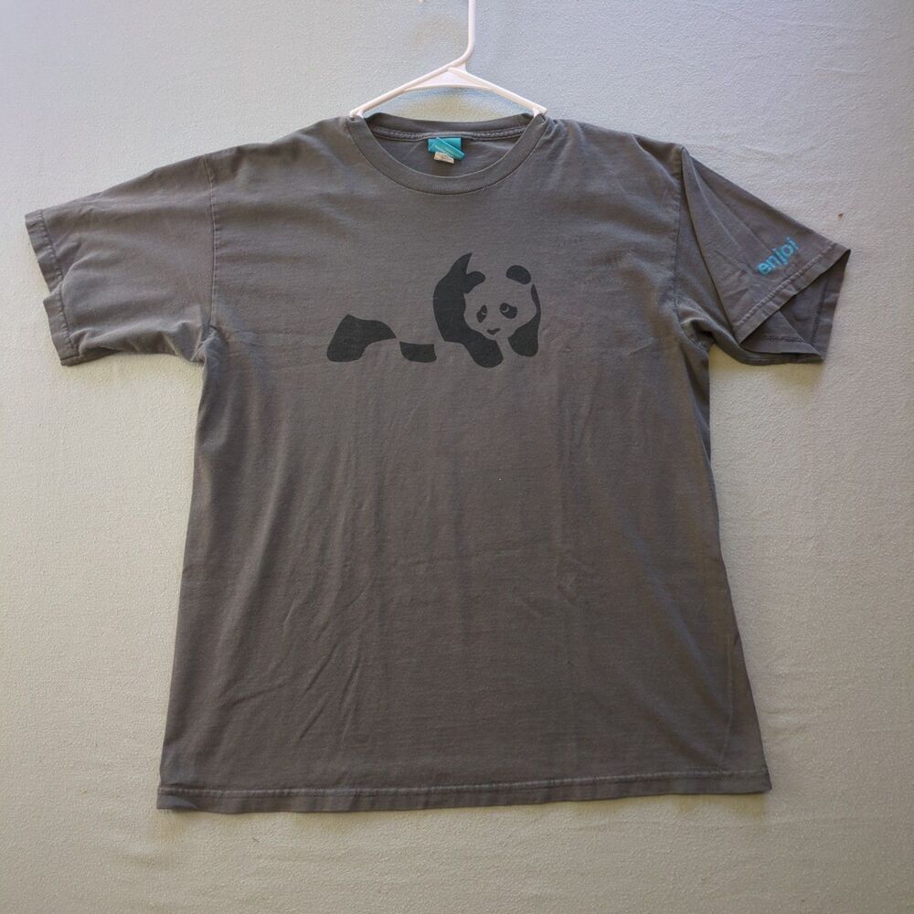 Vintage Enjoi Skateboards Panda Logo Alstyle T-Shirt Grey Mens Medium Y2K